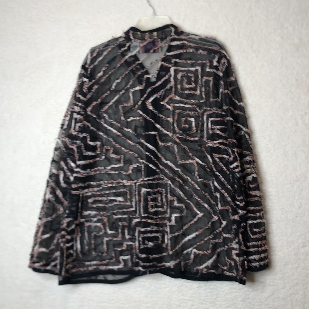 Vintage Retro Tantrums Semi Sheer Cotton Nylon Shirt Top 2X PLUS SIZE - Picture 8 of 8